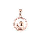 Rose Gold halo pendant of mother and kid