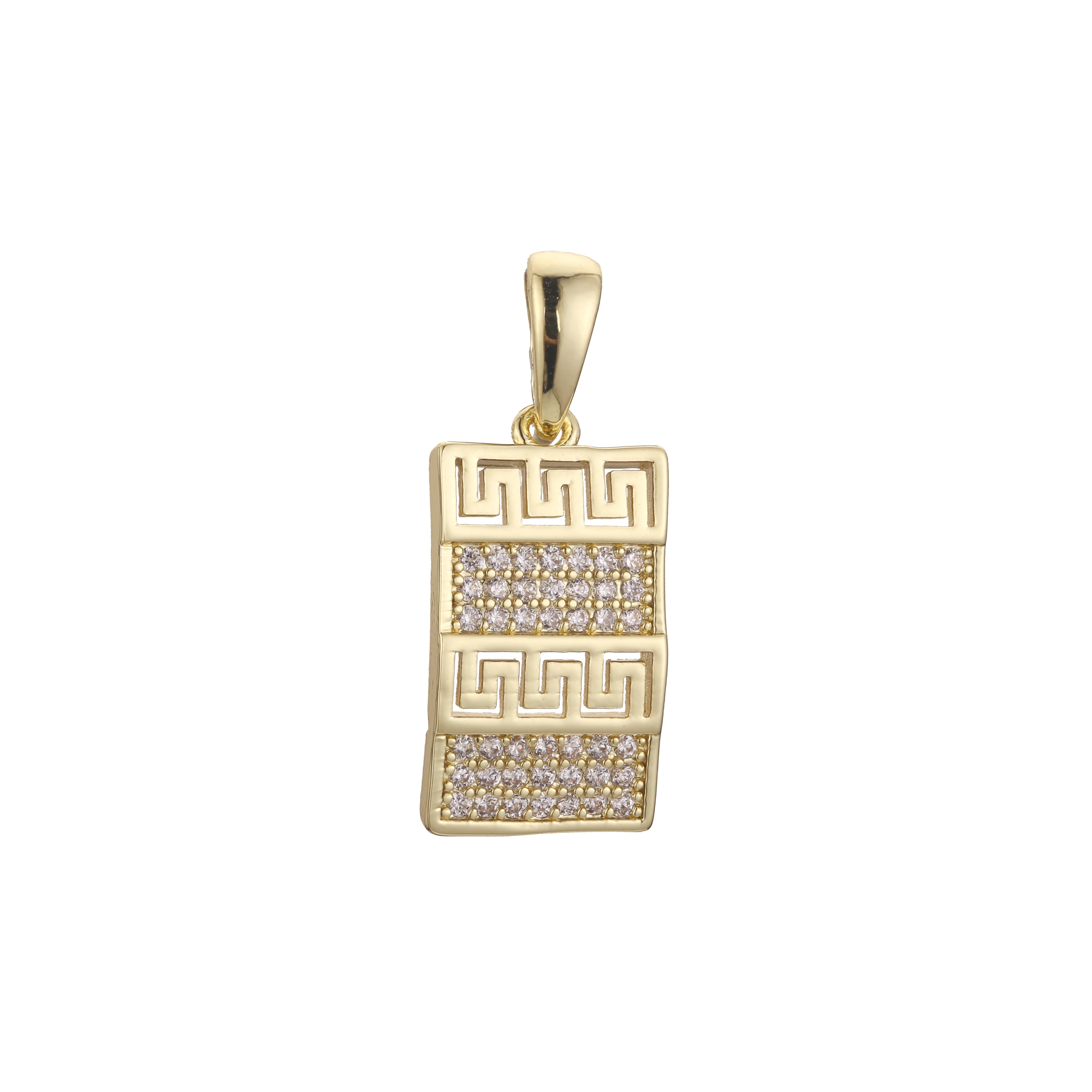 Greek key pendant in Rose Gold, 14K Gold plating colors