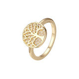 14K Gold life rings of tree paving