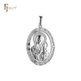 Virgin Mary of Smolensk pendant in Rose Gold, two tone plating colors