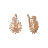 Great flower 14K Gold, Rose Gold earrings