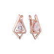 Solitaire big stone earrings in Rose Gold, two tone plating colors