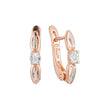 Solitaire earrings in 14K Gold, Rose Gold, two tone plating colors