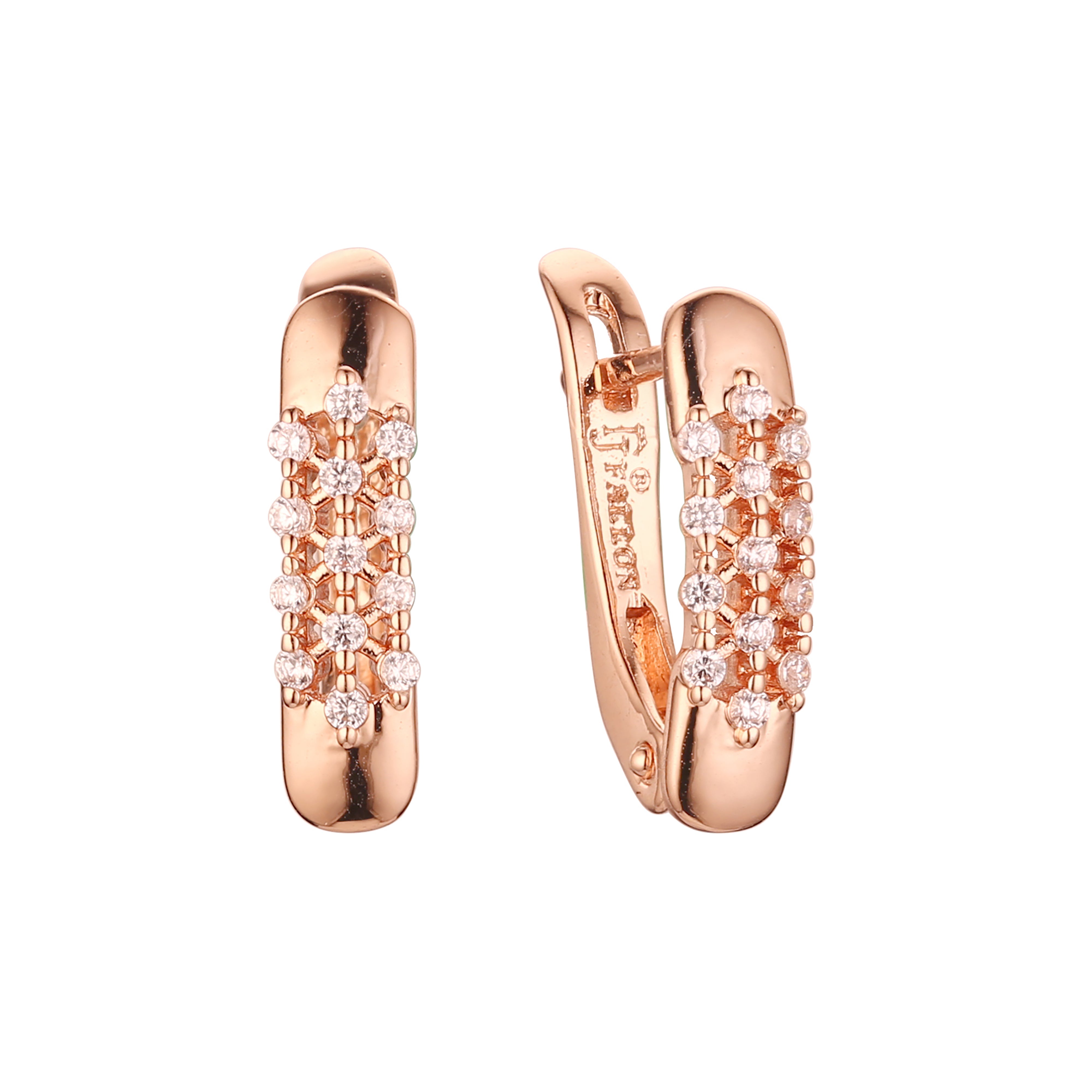 Earrings in Rose Gold, two tone plating colors