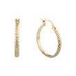 Rhombus textured 14K Gold, Rose Gold Hoop Earrings