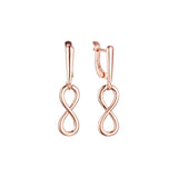 Pendientes Infinity 8 en Oro de 14K, baño de Oro Rosa colores