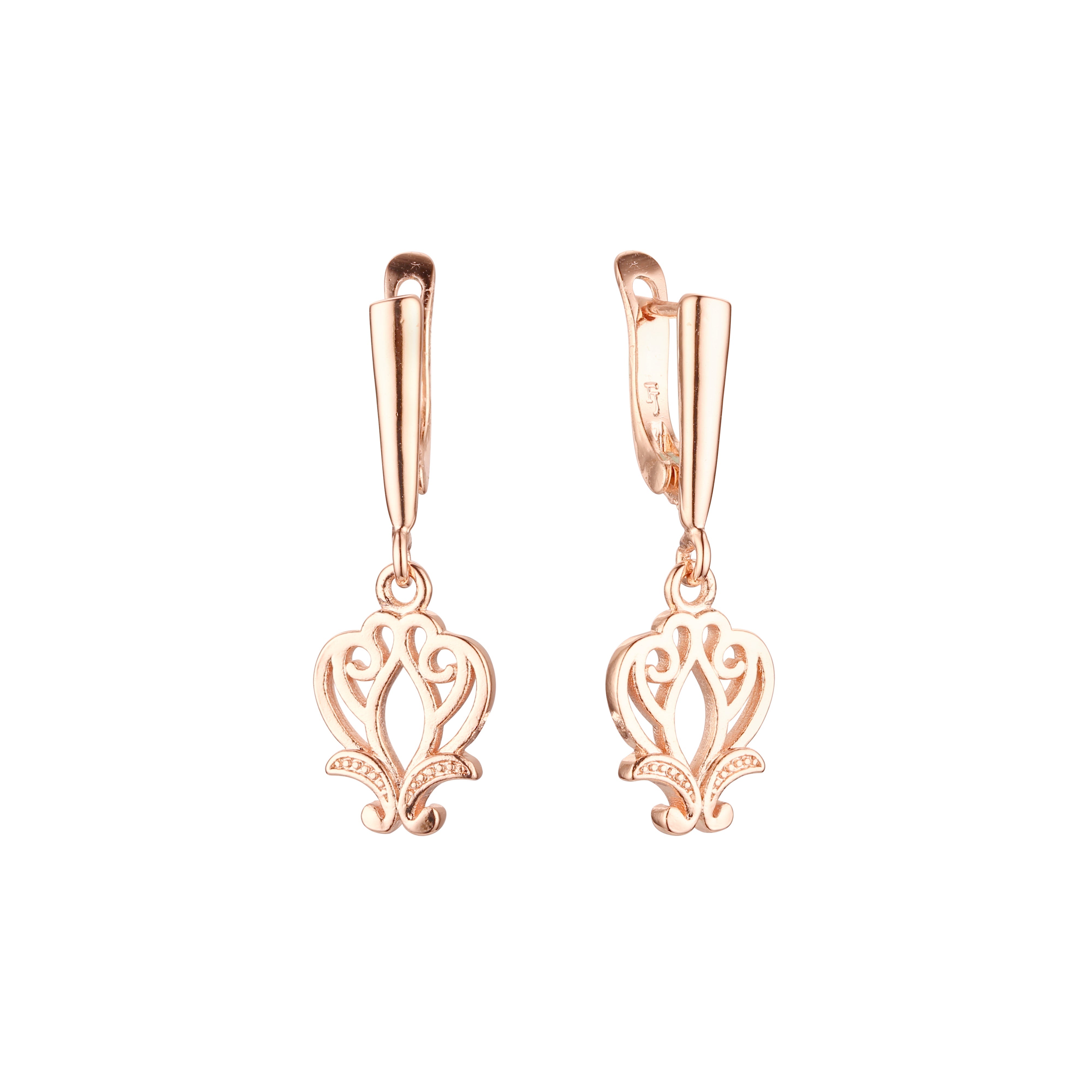 Pendientes de oro rosa