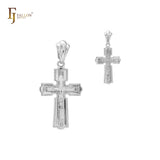 Orthodox crucifix cross 14K Gold, Rose Gold, White Gold Cross Pendant