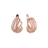 Leaves earrings in 14K Gold, Rose Gold, two tone plating colors
