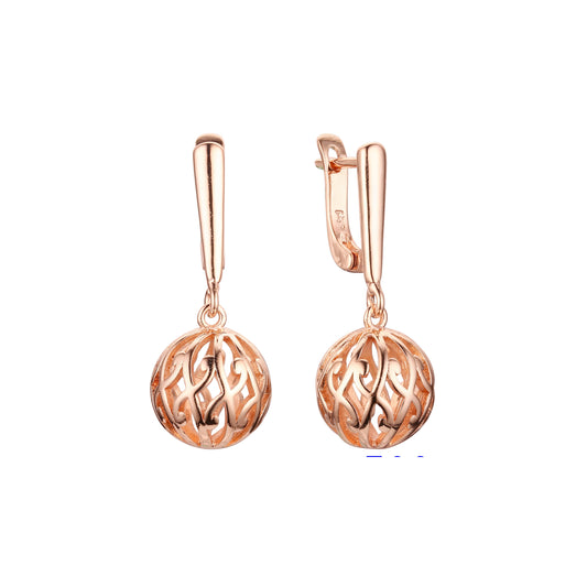 Pendientes de oro rosa con perlas