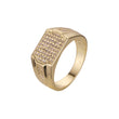 Anillos de hombre con signo de dólar en oro blanco, Oro 14K, baño de dos colores