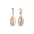 Elegant flower and fruits Rose Gold two tone earrings