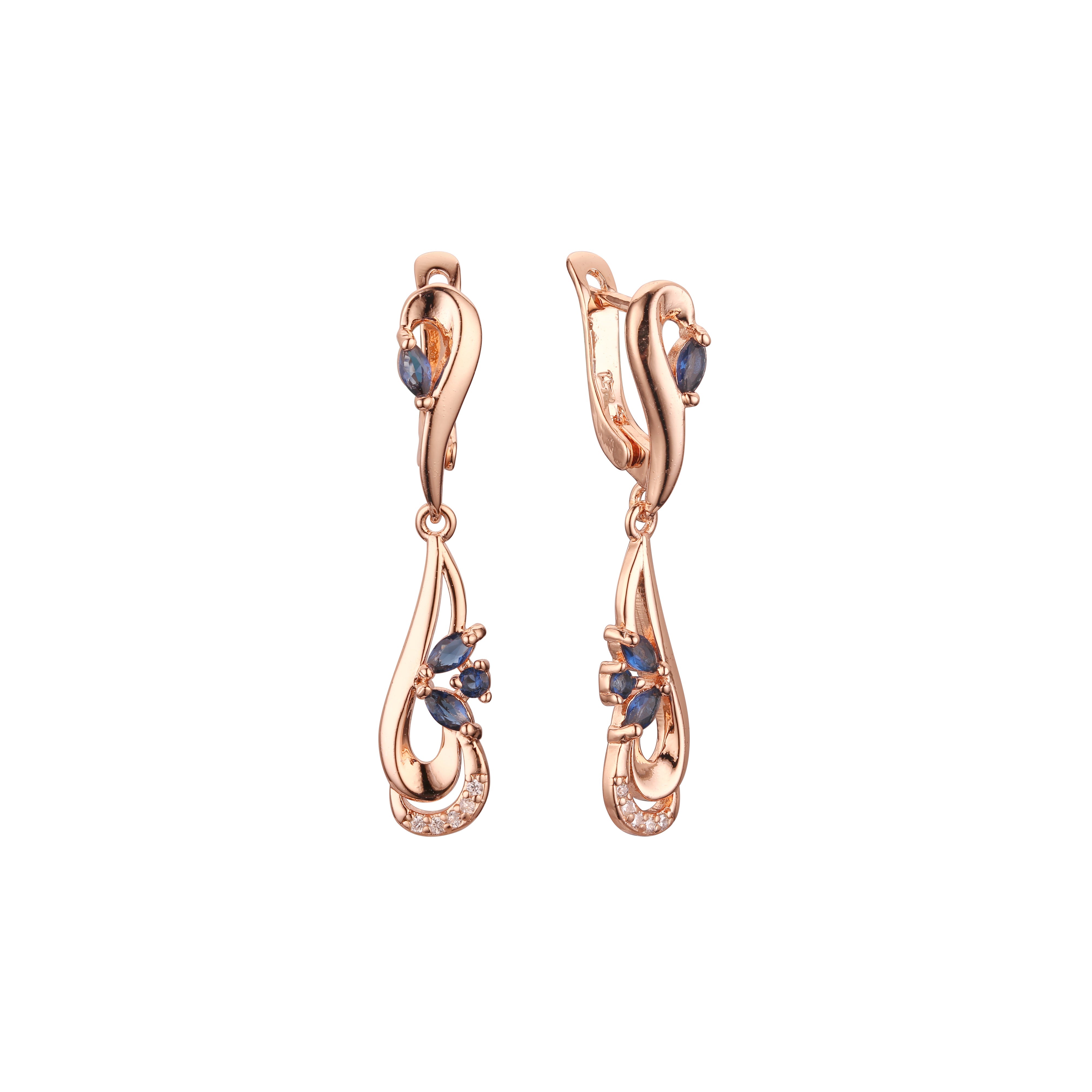 Earrings in Rose Gold, two tone plating colors