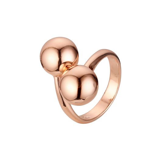 Rose Gold double beads ball rings