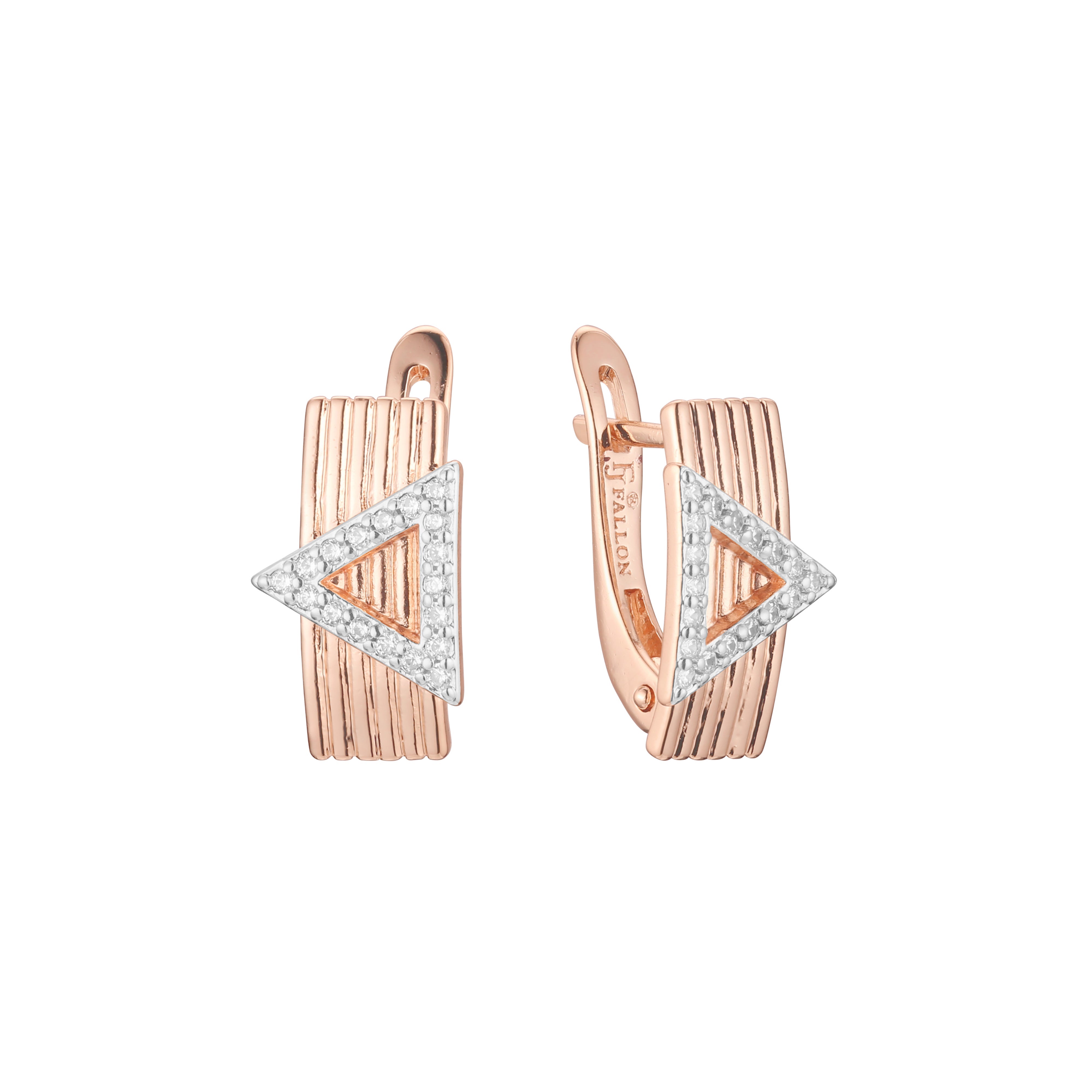 Aretes en Oro 14K, Oro Rosa, baño en dos tonos