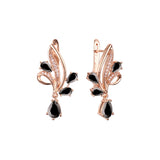 Luxurious cluster flower shape earrings in 14K Gold, Rose Gold, two tone plating colors