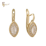 Halo Marquise paved white czs earrings