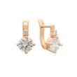 Solitaire white cz Rose Gold earrings