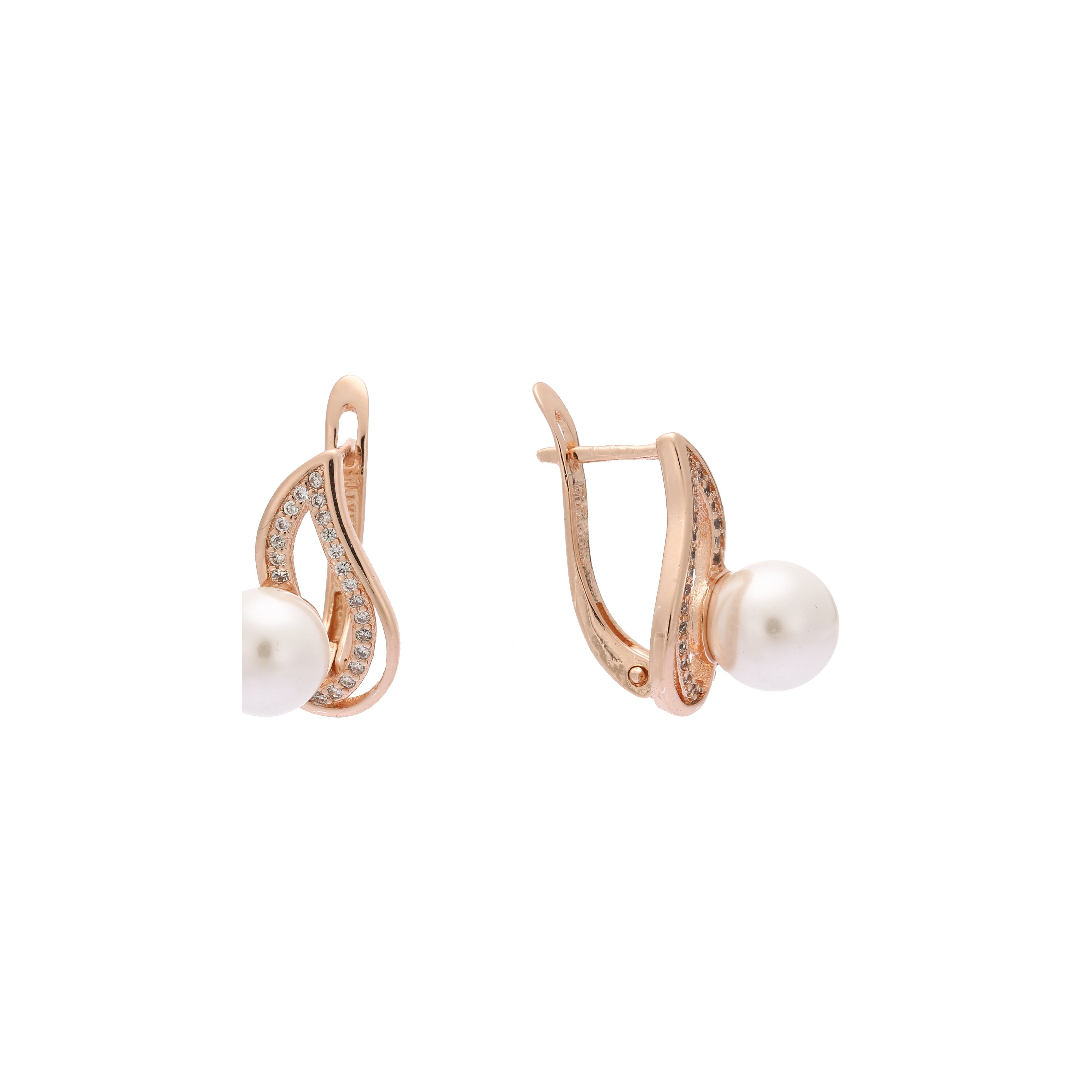 Rose Gold pearl earrings