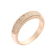 Elegant five row paved white cz cluster Rose Gold, 14K Gold rings