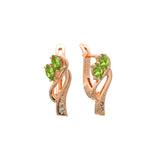 Double Marquise Colorful CZs 14K Gold, Rose Gold Earrings