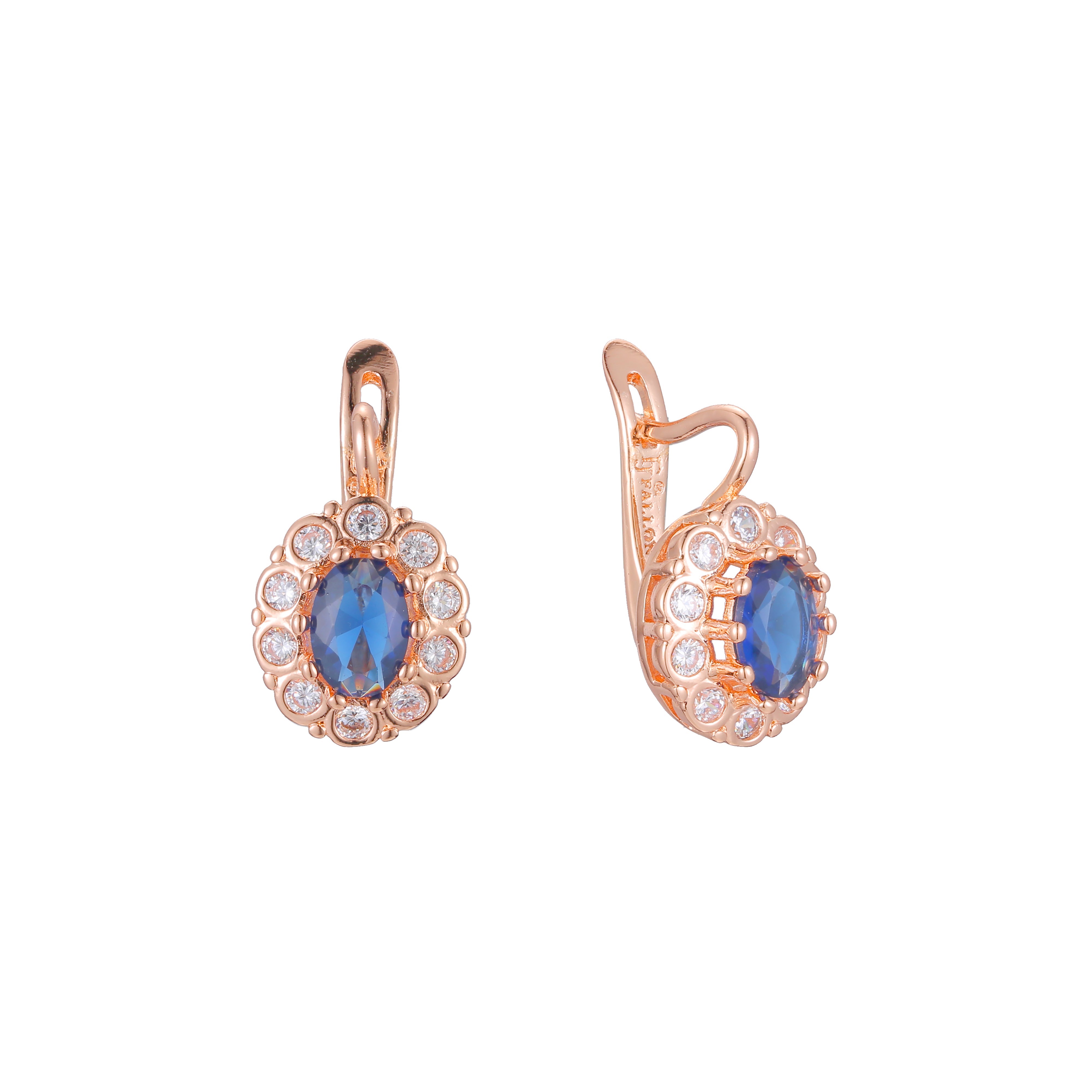 Aretes en Oro 14K, Oro Rosa, baño en dos tonos