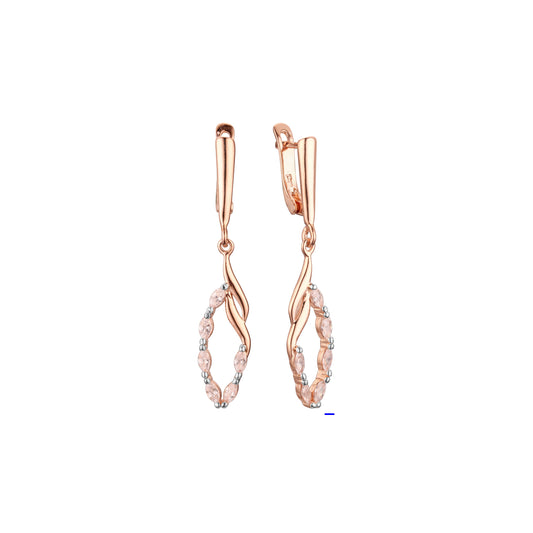 Earrings in Rose Gold, two tone plating colors