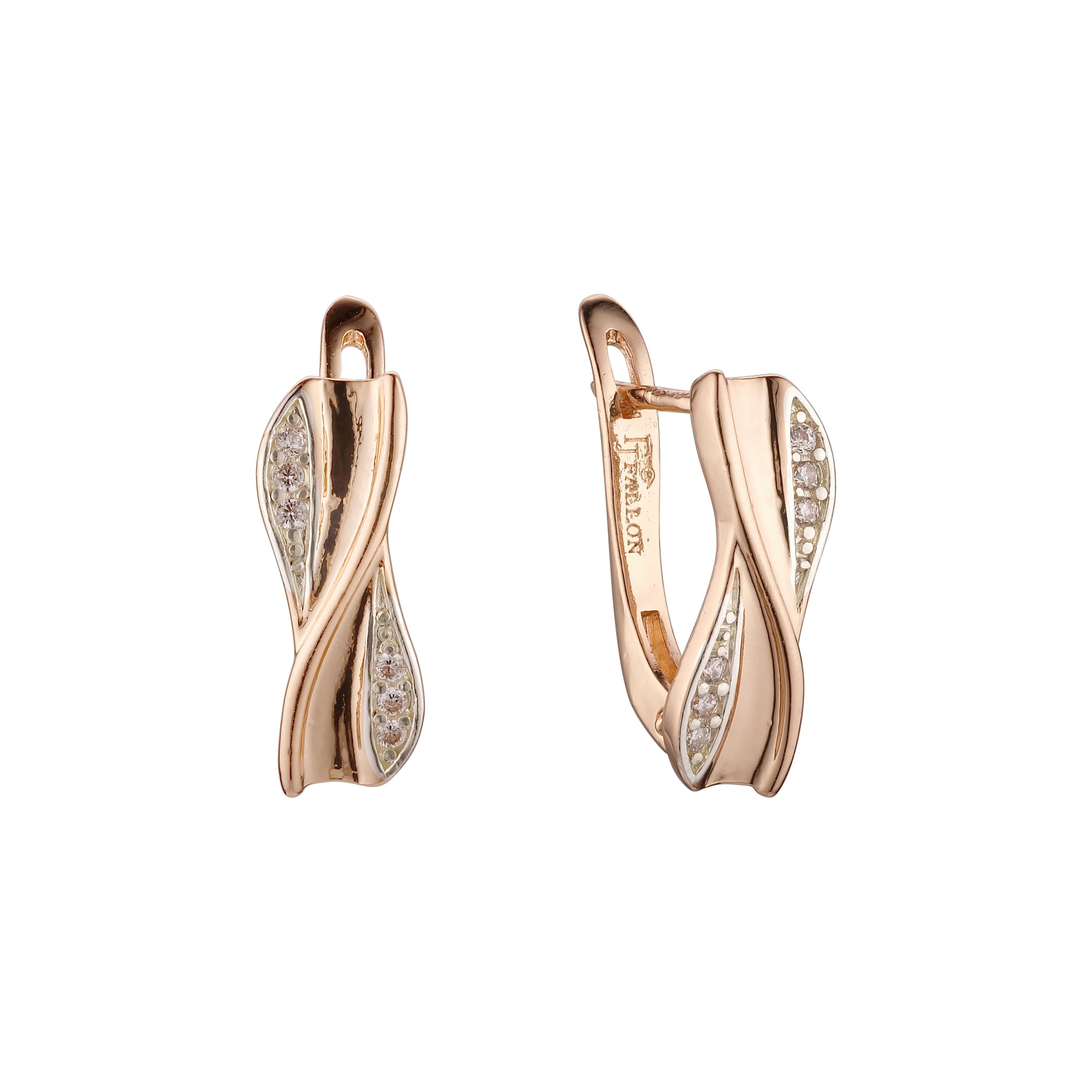 Rose Gold two tone earrings