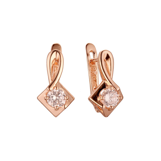 Earrings in Rose Gold, two tone plating colors