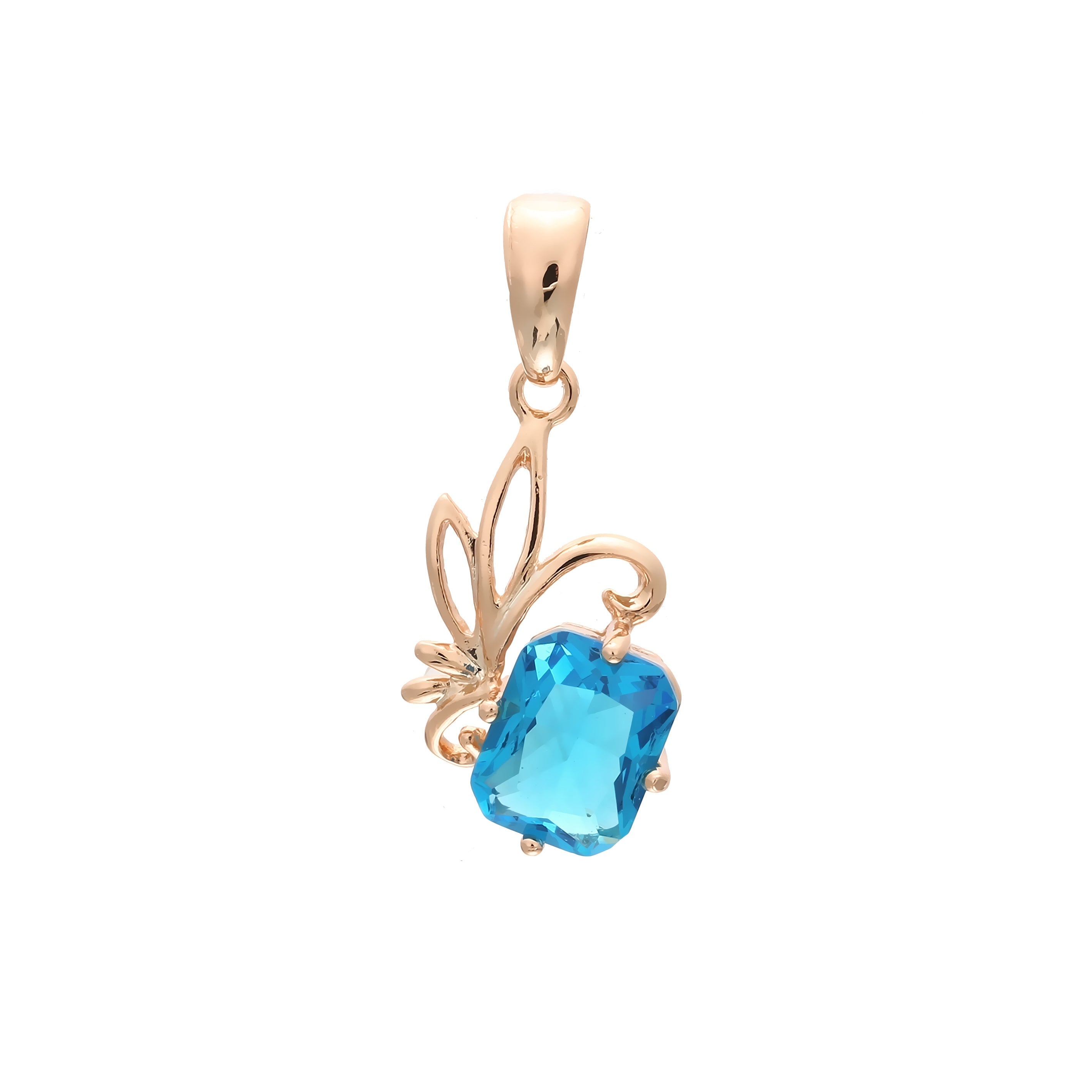 Solitaire pendant in 14K Gold, Rose Gold plating colors