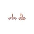 Five stones cluster huggie earrings in in 14K Gold, Rose Gold plating colors