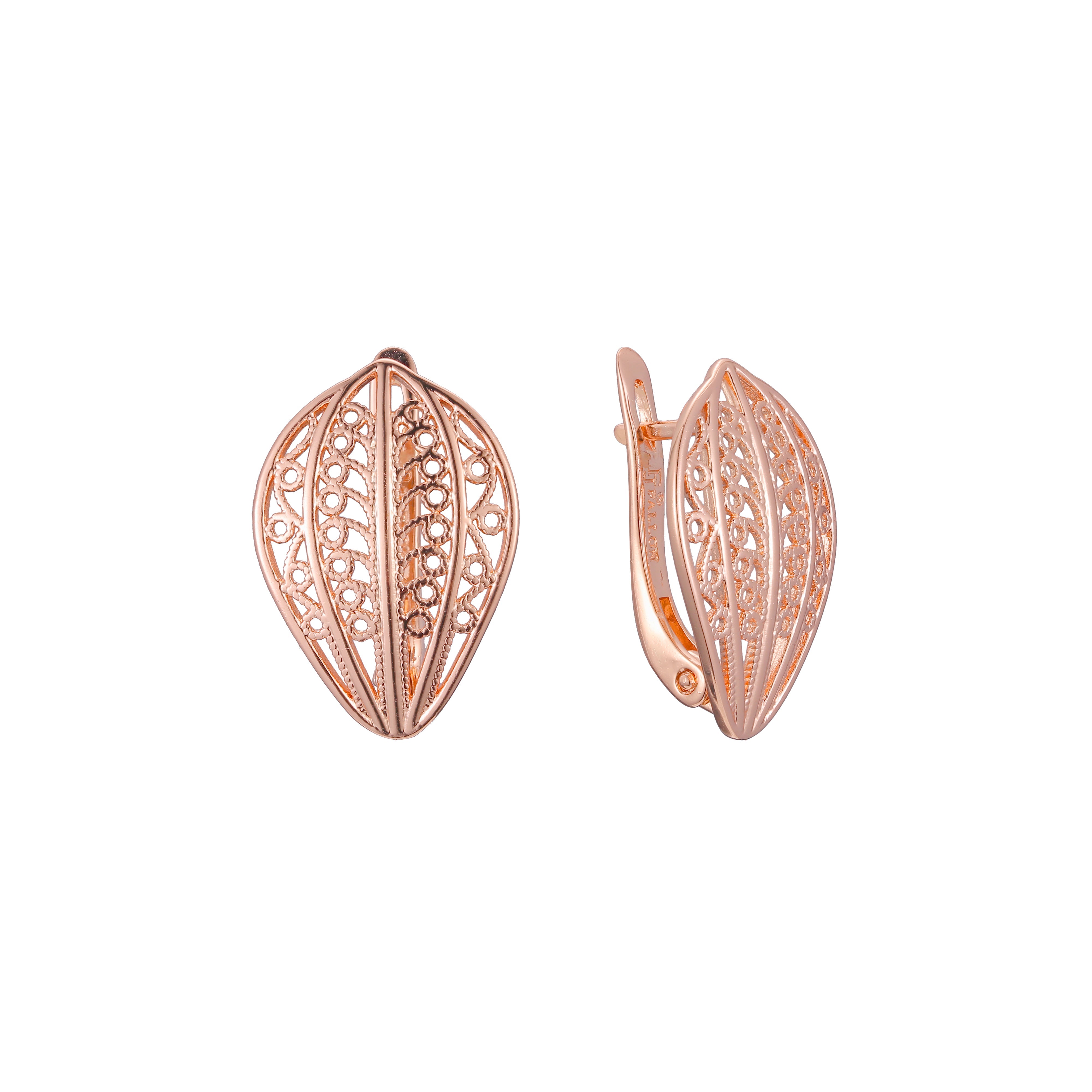 Brincos em ouro 14K, cores banhadas a ouro rosa