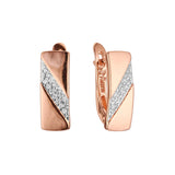 Earrings in Rose Gold, two tone plating colors