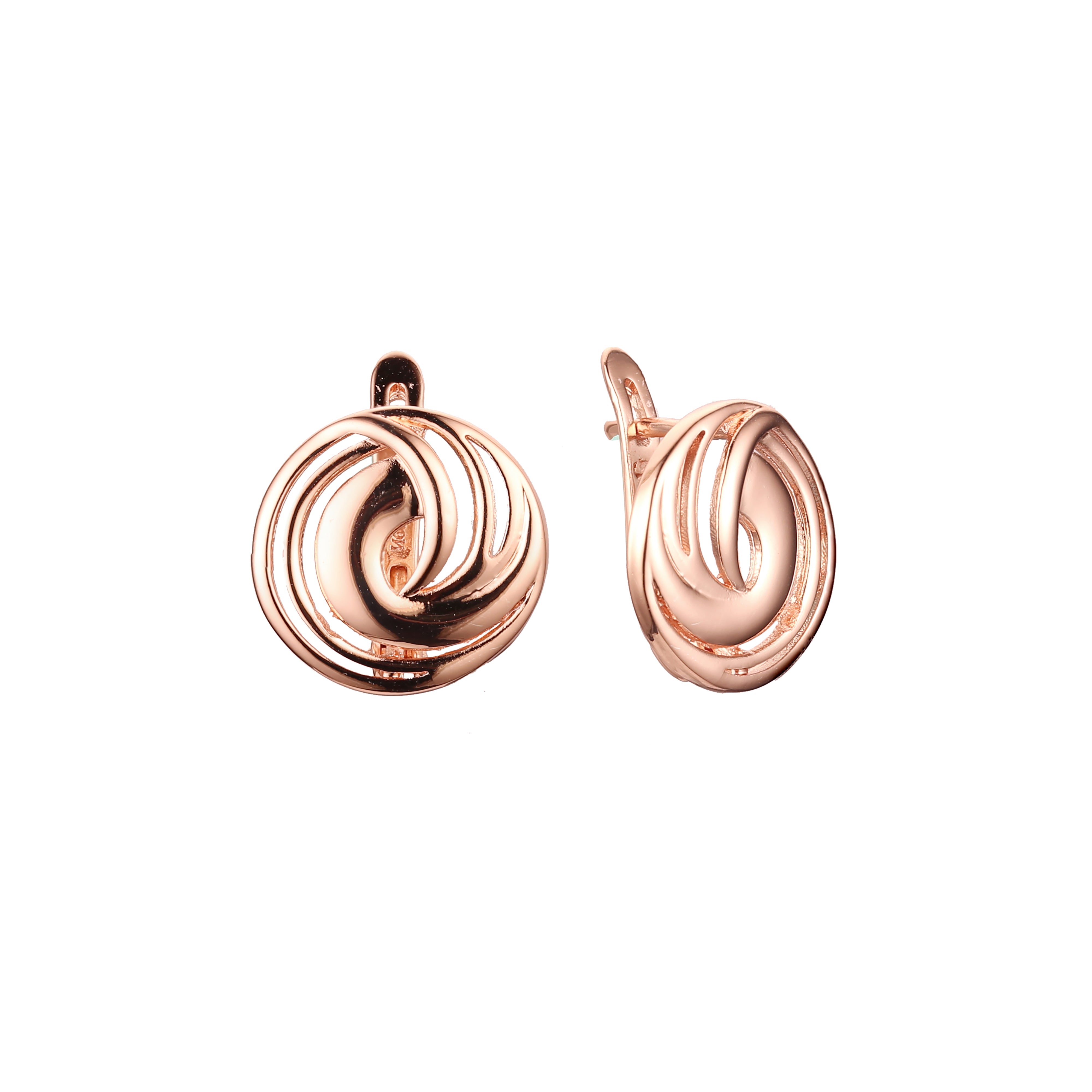 Earrings in Rose Gold, two tone plating colors