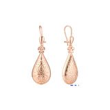 Pendientes de gancho de alambre en Oro 14K, colores de baño de oro rosa.