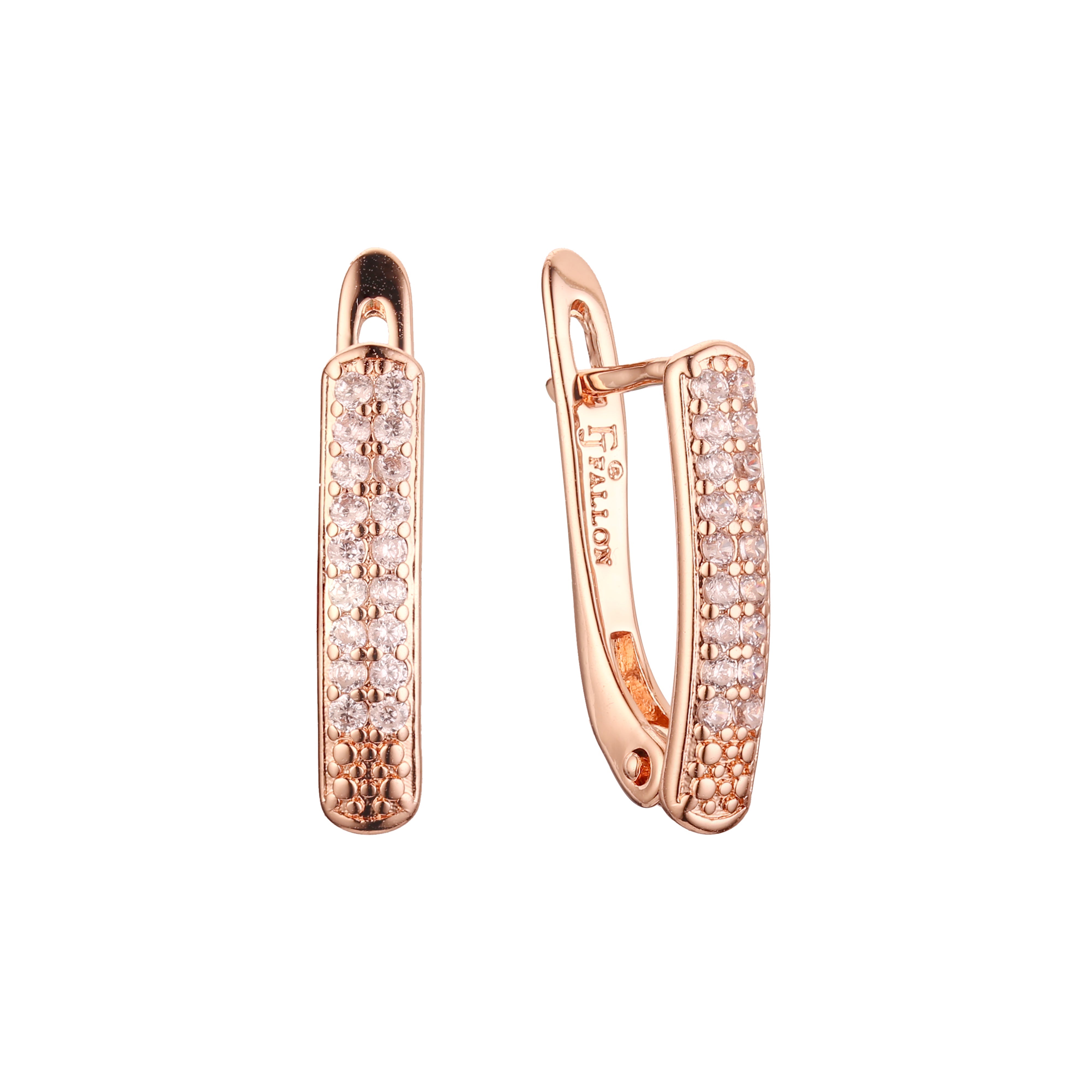 Aretes en Oro 14K, Oro Rosa, baño en dos tonos