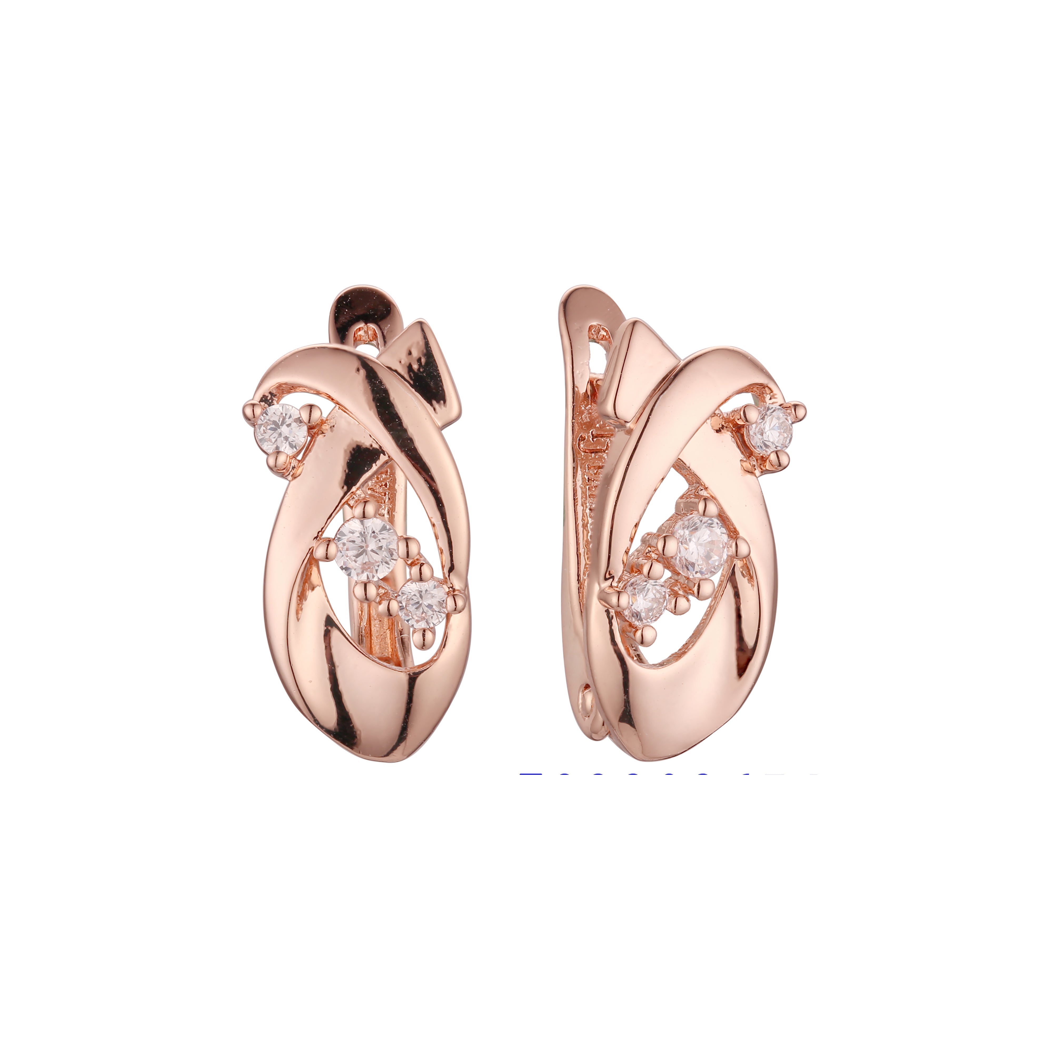 Earrings in Rose Gold, two tone plating colors