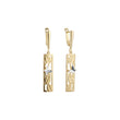 Aretes mariposa y hojas en baño de dos tonos de Oro 14K, Oro Blanco, Oro Rosa