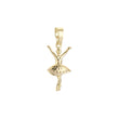 Skirt paved white Czs Dancer 14K Gold pendant