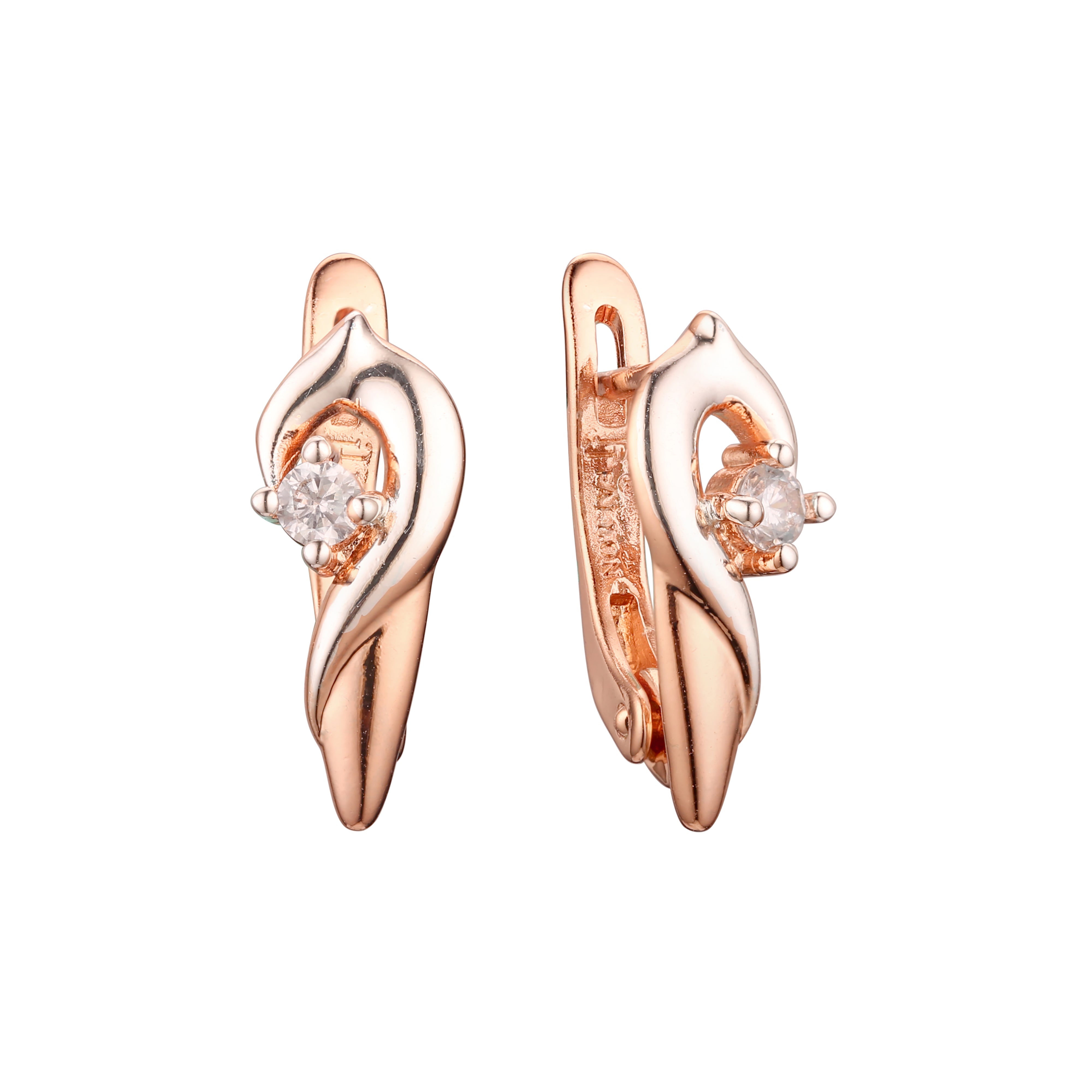 Pendientes de dos tonos de oro rosa