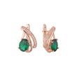 Solitaire big stone earrings in 14K Gold, Rose Gold, two tone plating colors