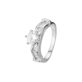 Stackable solitaire white CZ rings in 18K Gold, White Gold, 14K Gold plating colors