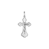 Catholic cross budded pendant in 14K Gold, Rose Gold two tone & White Gold plating colors