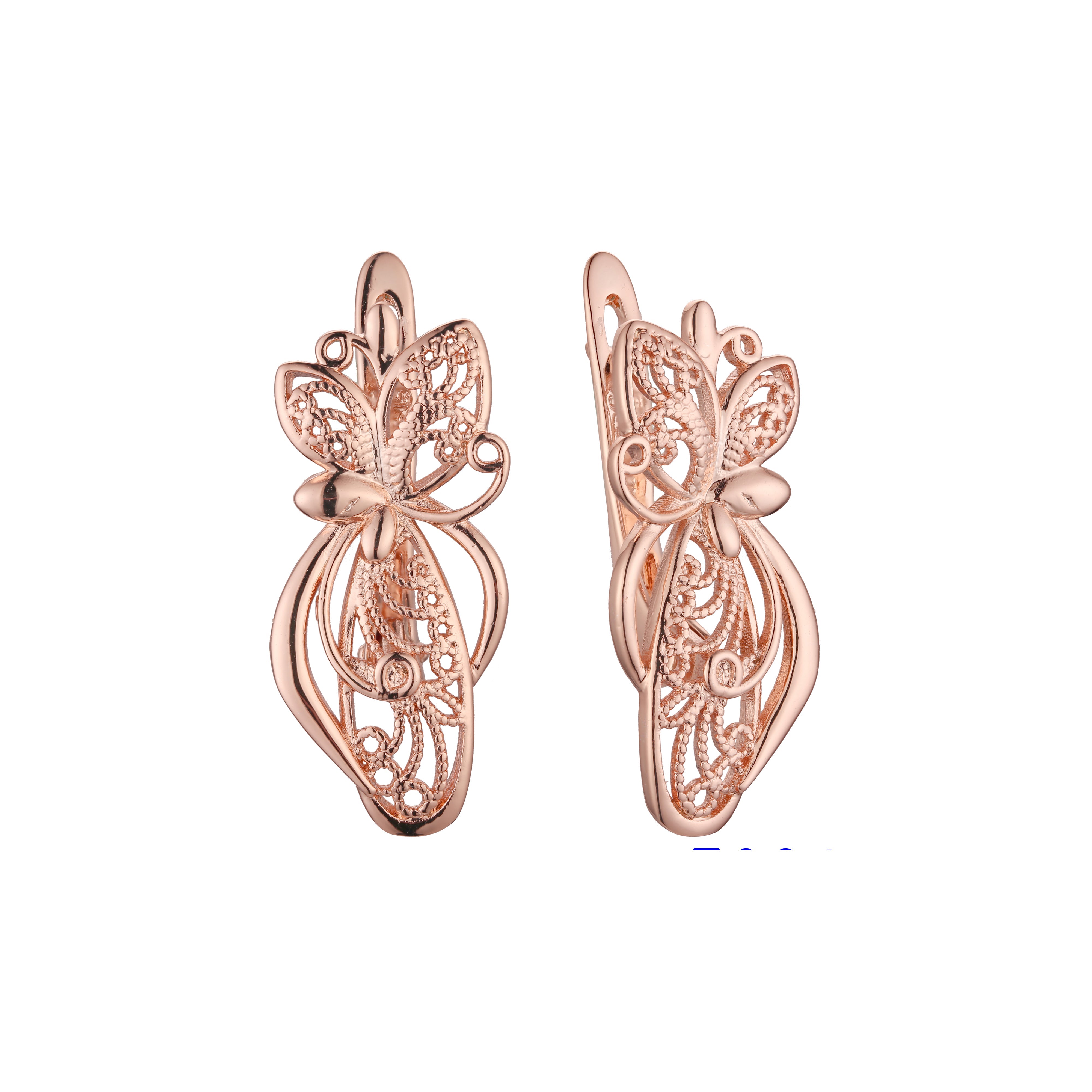 Pendientes de oro rosa