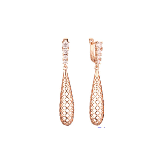 Earrings in Rose Gold, two tone plating colors