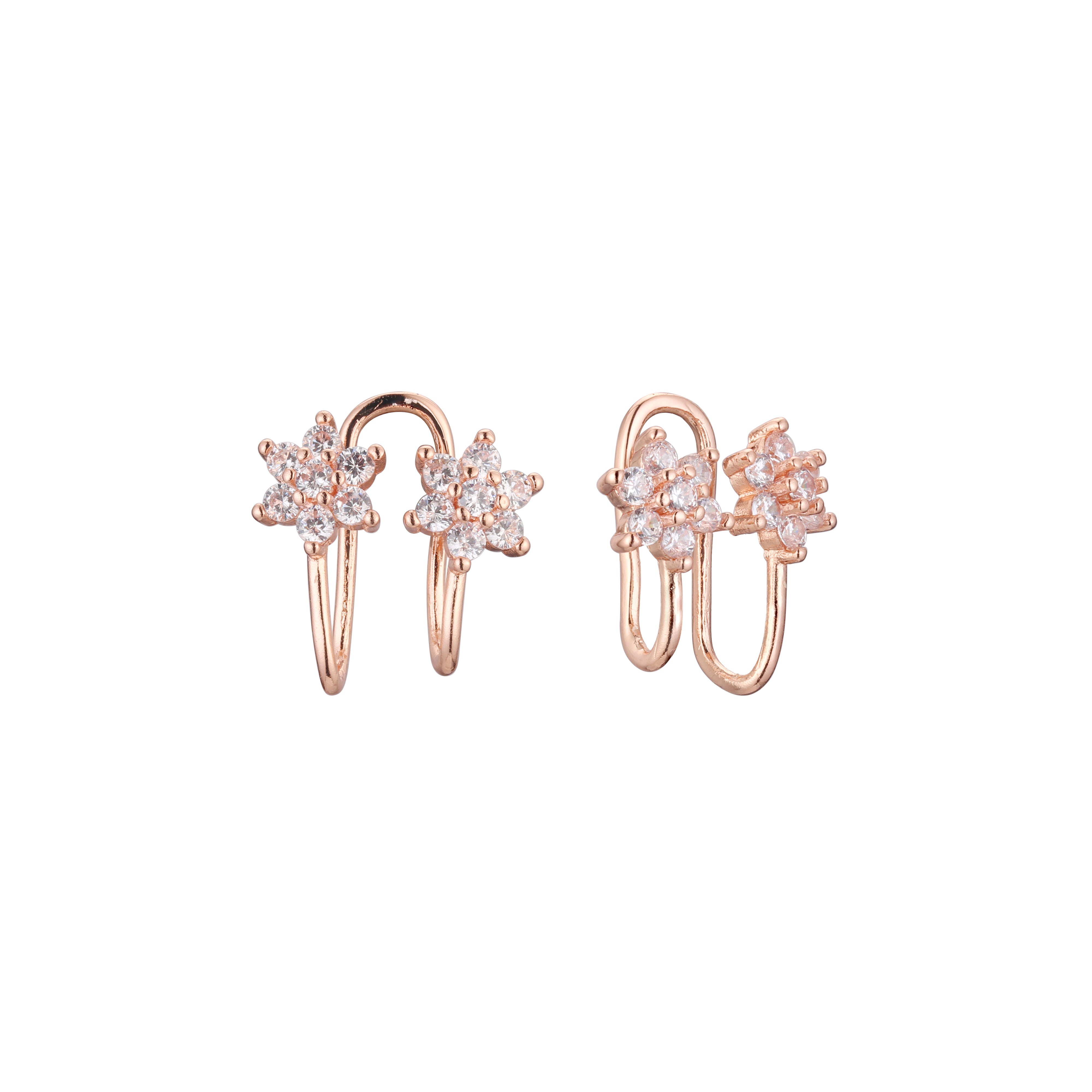 Pendientes ear cuff en oro rosa