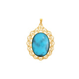 Cabochon colorful Onyx 18K Gold pendant