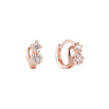 Star stones huggie earrings in 14K Gold, Rose Gold plating colors