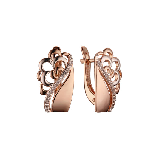 Rose Gold two tone earrings