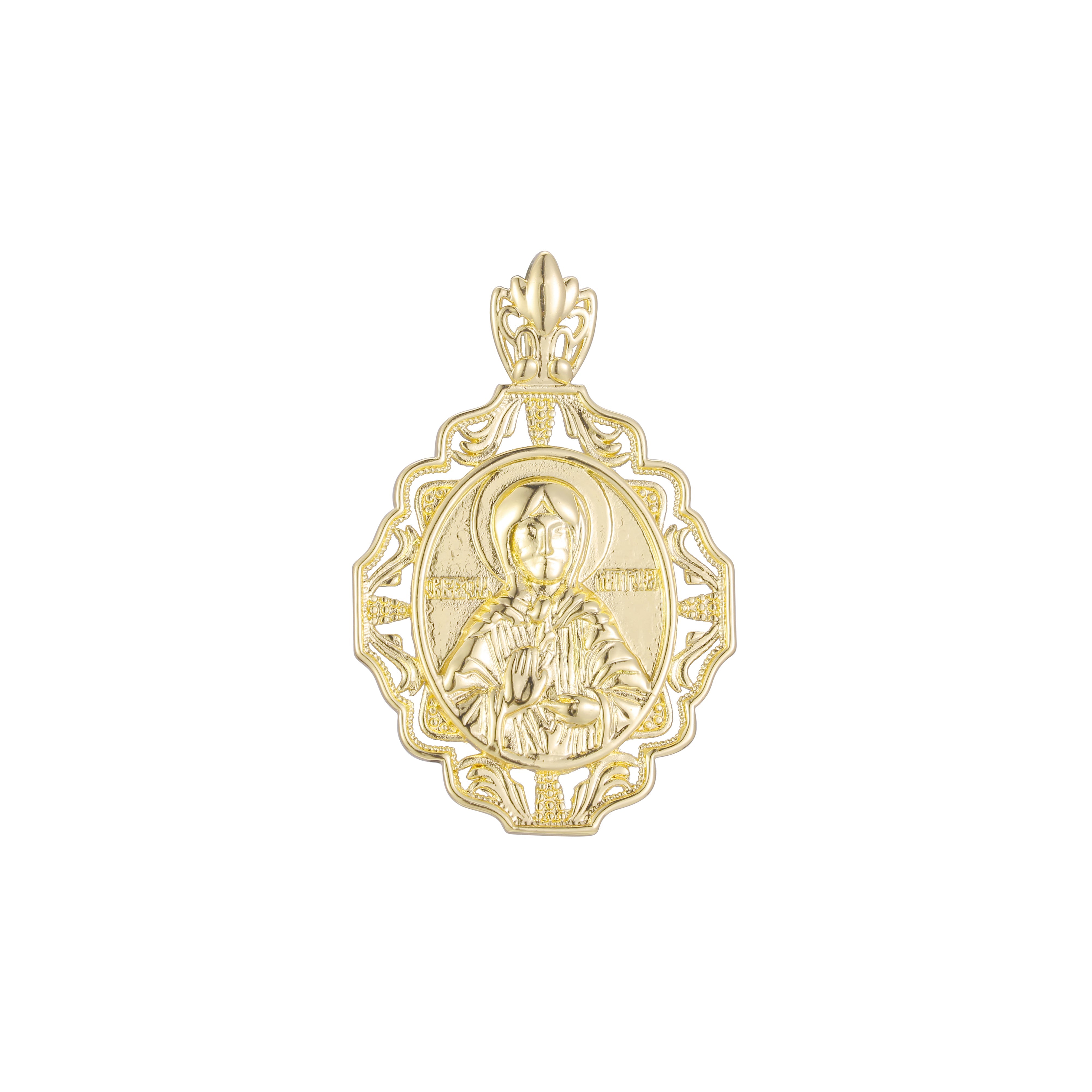 Saint Matrona pendant in Rose Gold two tone, 14K Gold plating colors